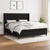 Image de vidaXL Sommier à lattes de lit avec matelas Noir 180x200 cm Tissu