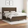 Image de vidaXL Sommier à lattes de lit avec matelas Marron foncé 180x200 cm
