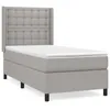 Image de vidaXL Lit Ã  sommier tapissier avec matelas Gris clair 90x200 cm Tissu