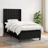 Image de 3131731 vidaXL Lit Ã  sommier tapissier avec matelas Noir 100x200 cm Tissu