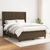 Image de vidaXL Sommier à lattes de lit avec matelas Marron foncé 140x190 cm