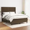 Image de vidaXL Lit Ã  sommier tapissier avec matelas Marron foncÃ© 140x190 cm