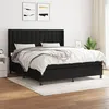 Image de vidaXL Sommier à lattes de lit avec matelas Noir 160x200 cm Tissu