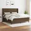 Image de vidaXL Sommier à lattes de lit avec matelas Marron foncé 160x200 cm