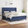 Image de vidaXL Sommier à lattes de lit avec matelas Bleu 180x200 cm Tissu