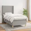 Image de vidaXL Sommier à lattes de lit avec matelas Gris clair 80x200 cm Tissu