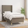 Image de vidaXL Sommier à lattes de lit avec matelas Taupe 90x190 cm Tissu
