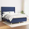 Image de vidaXL Sommier à lattes de lit avec matelas Bleu 140x200 cm Tissu