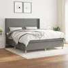 Image de vidaXL Lit Ã  sommier tapissier avec matelas Gris foncÃ© 160x200cm Tissu