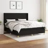 Image de vidaXL Sommier à lattes de lit avec matelas Noir 160x200 cm Tissu