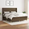 Image de vidaXL Sommier à lattes de lit avec matelas Marron foncé 160x200 cm