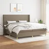 Image de vidaXL Sommier à lattes de lit avec matelas Taupe 200x200 cm Tissu