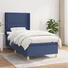 Image de vidaXL Sommier à lattes de lit avec matelas Bleu 90x200 cm Tissu