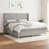 Image de vidaXL Sommier à lattes de lit avec matelas Gris clair 180x200cm Tissu3131929