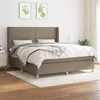 Image de vidaXL Sommier à lattes de lit avec matelas Taupe 180x200 cm Tissu