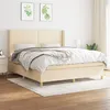 Image de vidaXL Sommier à lattes de lit avec matelas Crème 180x200 cm Tissu3131934