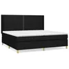 Image de Lit Ã  sommier tapissier avec matelas Noir 200x200 cm Tissu