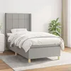Image de vidaXL Sommier à lattes de lit et matelas Gris clair 90x190 cm Tissu