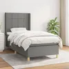 Image de vidaXL Sommier à lattes de lit et matelas Gris foncé 90x190 cm Tissu