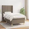 Image de vidaXL Sommier à lattes de lit avec matelas Taupe 90x190 cm Tissu