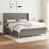 Image de vidaXL Lit Ã  sommier tapissier avec matelas Gris foncÃ© 160x200cm Tissu