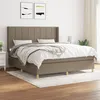 Image de vidaXL Sommier à lattes de lit avec matelas Taupe 180x200 cm Tissu