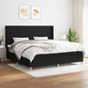 Image de vidaXL Vidaxl Lit À Sommier Tapissier Avec Matelas Noir 200x200 Cm Tissu