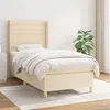 Image de vidaXL Sommier à lattes de lit avec matelas Crème 90x200 cm Tissu
