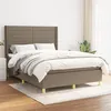 Image de vidaXL Sommier à lattes de lit avec matelas Taupe 140x200 cm Tissu