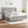 Image de vidaXL Sommier à lattes de lit avec matelas Gris clair 180x200cm Tissu