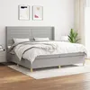 Image de vidaXL Sommier à lattes de lit avec matelas Gris clair 200x200cm Tissu
