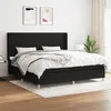 Image de vidaXL Sommier à lattes de lit avec matelas Noir 200x200 cm Tissu