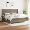 Image de vidaXL Sommier à lattes de lit avec matelas Taupe 200x200 cm Tissu