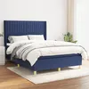 Image de vidaXL Sommier à lattes de lit avec matelas Bleu 140x190 cm Tissu