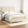 Image de vidaXL Sommier à lattes de lit avec matelas Crème 140x200 cm Tissu