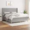 Image de vidaXL Sommier à lattes de lit avec matelas Gris clair 160x200cm Tissu