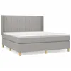 Image de vidaXL Lit À Sommier Tapissier Avec Matelas Gris Clair 160x200cm Tissu