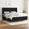Image de vidaXL Sommier à lattes de lit avec matelas Noir 180x200 cm Tissu