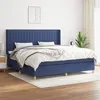 Image de vidaXL Sommier à lattes de lit avec matelas Bleu 200x200 cm Tissu