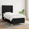 Image de vidaXL Sommier à lattes de lit et matelas Noir 80x200 cm Tissu
