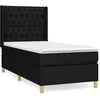 Image de vidaXL Lit Ã  sommier tapissier avec matelas Noir 90x200 cm Tissu