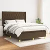 Image de vidaXL Sommier à lattes de lit avec matelas Marron foncé 140x190 cm