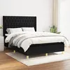 Image de 3132235 Vidaxl Lit À Sommier Tapissier Avec Matelas Noir 140x200 Cm Tissu