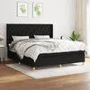 Image de vidaXL Sommier à lattes de lit avec matelas Noir 160x200 cm Tissu