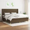 Image de Lit Ã  sommier tapissier avec matelas Marron foncÃ© 200x200 cm