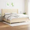 Image de vidaXL Sommier à lattes de lit avec matelas Crème 200x200 cm Tissu
