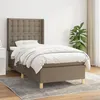 Image de 3132269 vidaXL Lit Ã  sommier tapissier avec matelas Taupe 80x200 cm Tissu