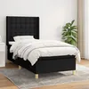 Image de vidaXL Lit Ã  sommier tapissier avec matelas Noir 90x200 cm Tissu