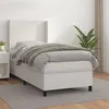 Image de vidaXL Sommier à lattes de lit avec matelas Blanc 90x190 cm Similicuir