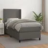 Image de vidaXL Sommier à lattes de lit avec matelas Gris 90x200 cm Similicuir